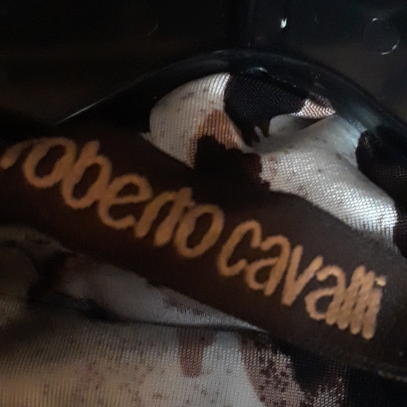 NWT Roberto Cavalli Brown Multi Shirt Size M - Picture 5 of 9